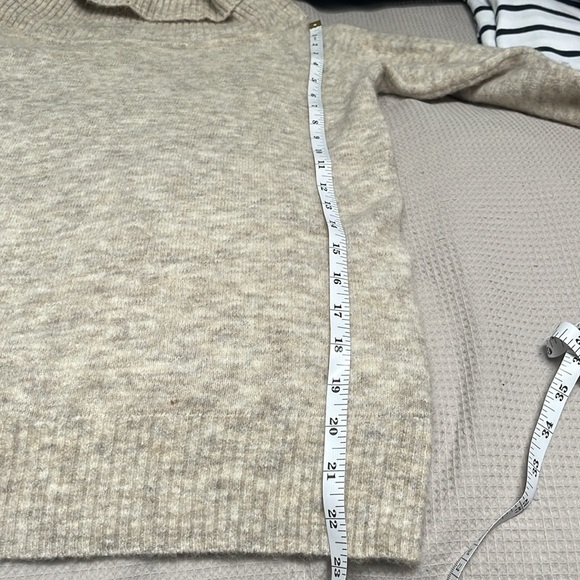 Wilfred Free sz S Yarn Made in Italy cozy soft sweater w ribbing beige/t… - Picture 4 of 8